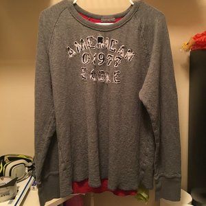 American Eagle Grey Long-Sleeved Shirt